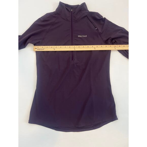 MARMOT WOMENS LIGHTWEIGHT LONG SLEEVE PULLOVER 3/4 ZIP JACKET BASELAYER PURPLE - Picture 11 of 13